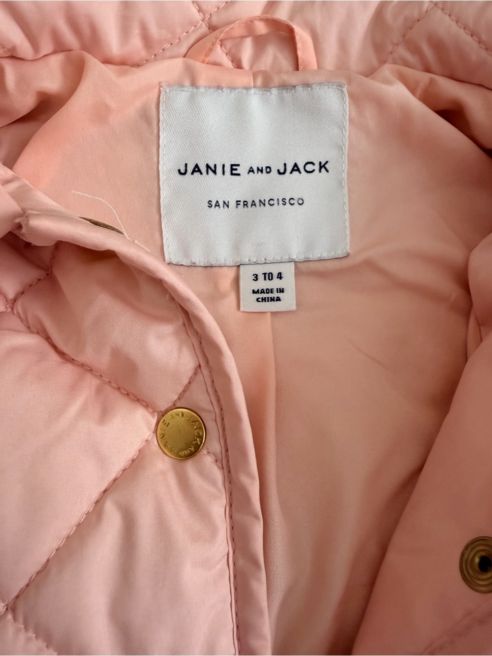 Janie and Jack 3T Light Pink Quilted Ruffle-Trim Jacket - Picture 2 of 5